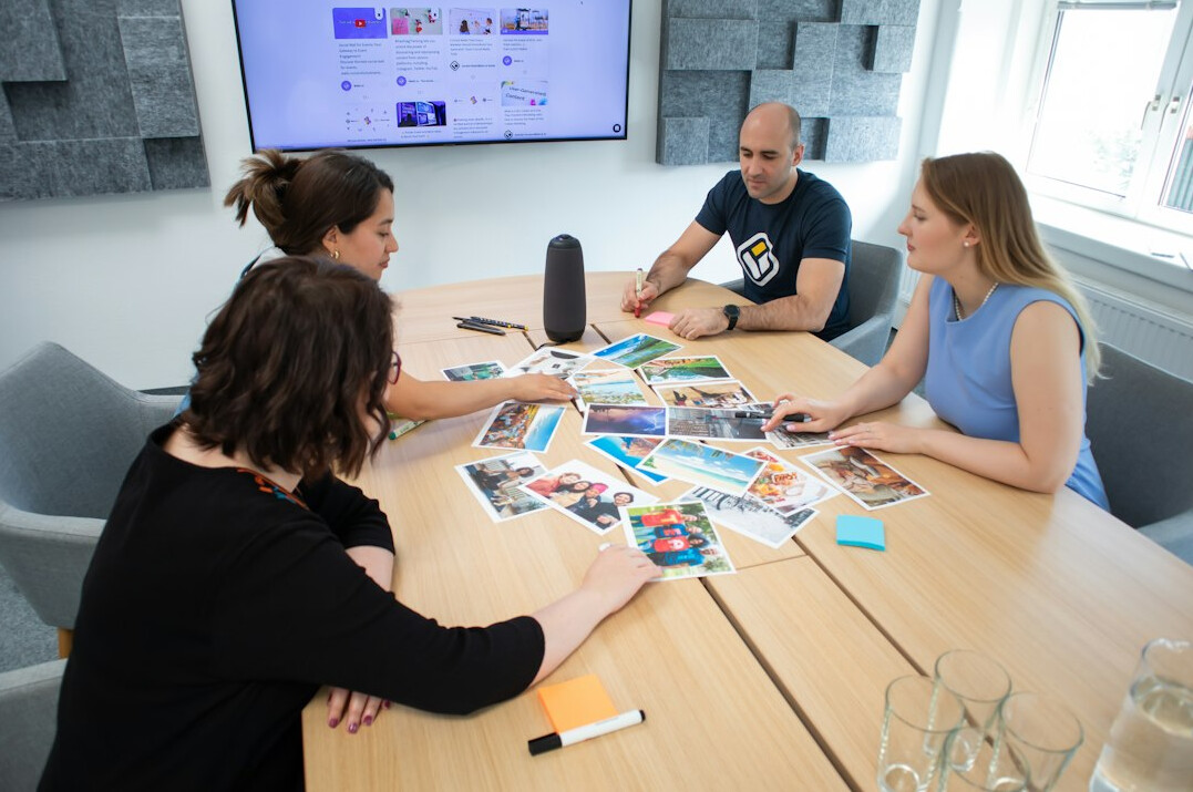 group discussion in room